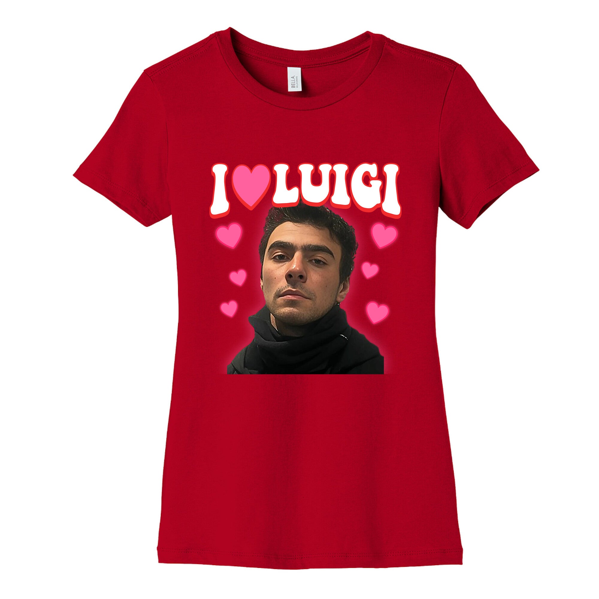 I Love Luigi Mangione Womens Cotton Tee